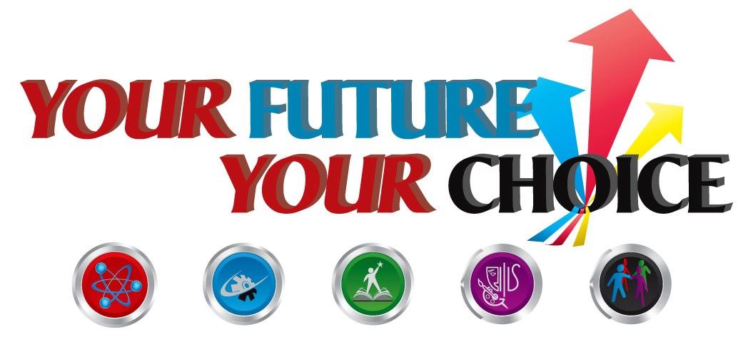 graphic with 5 icons reads your future your choice graphic with 5 icons reads your future your choice