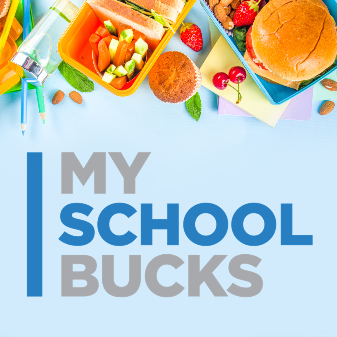My School Bucks logo with food